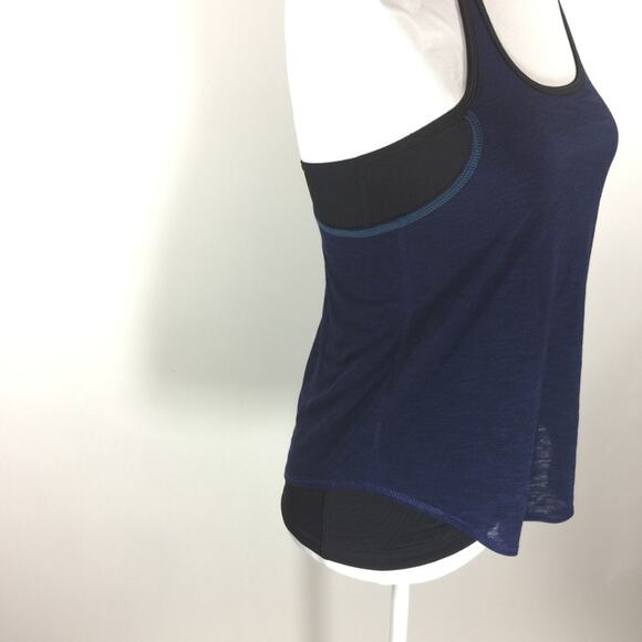 Express Performance Tank Strappy Blue Black XS New - Picture 7 of 8